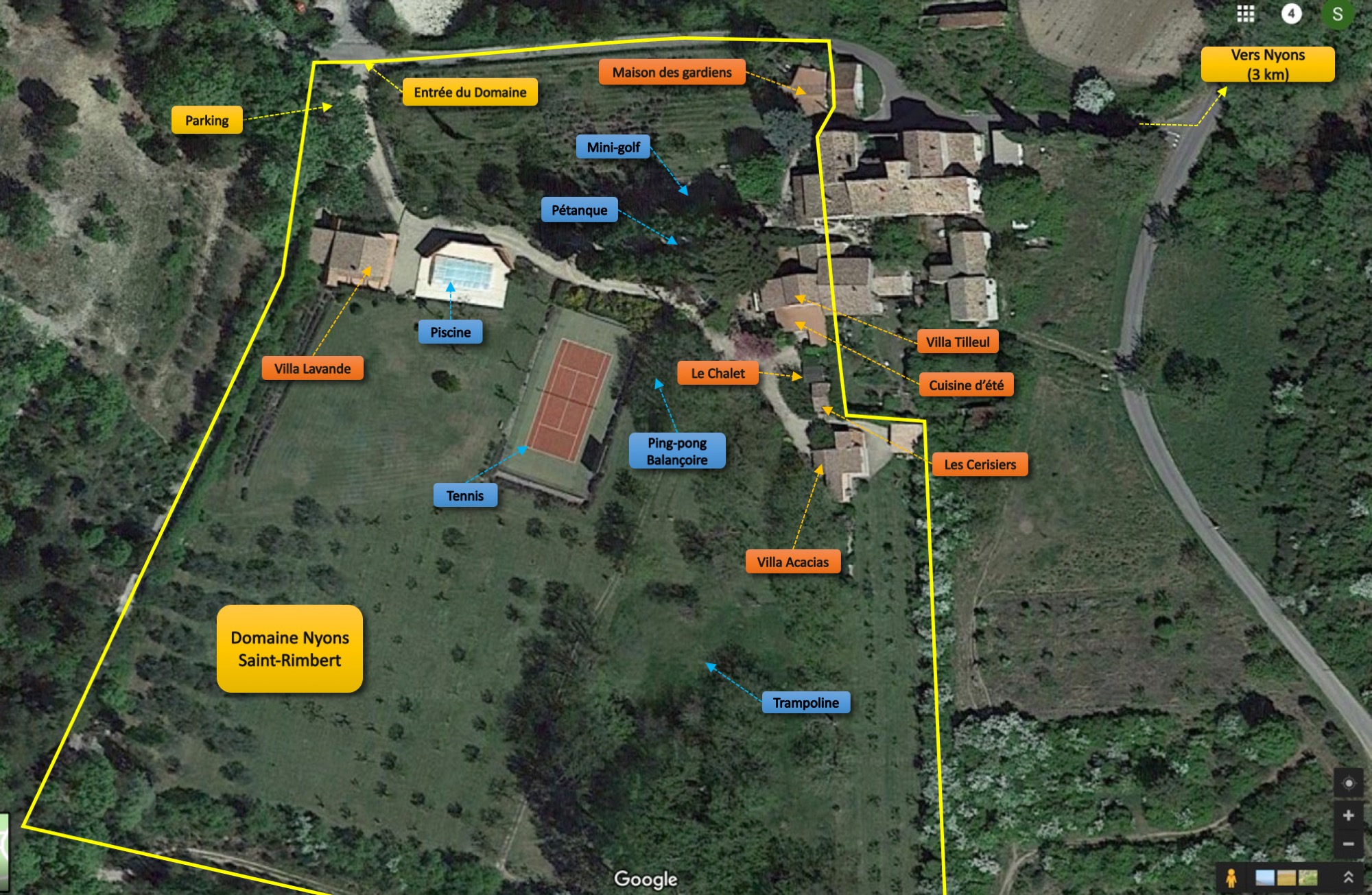 Plan du Domaine Nyons Saint-Rimbert